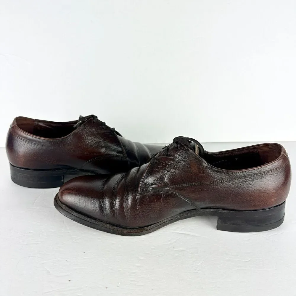 Florsheim Plain Toe Oxford Dress Shoe Size 8 Brown Leather